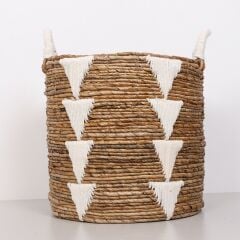 DİDİM 36X35X45 CM. DOĞAL ABAKA EL YAPIMI SEPET L