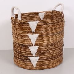 DİDİM 42X40X50 CM. DOĞAL ABAKA EL YAPIMI SEPET XL