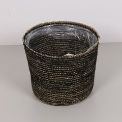 SAKSI DENİZ SAZI SEPET SİYAH RENK 22 CM POŞETLİ