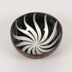 HİNDİSTAN CEVİZİ GRİ/ SİYAH DEKORATİF KASE