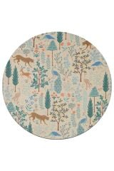 YUVARLAK 1318 FLORAL MİRA BEJ PASTEL BOTANİK TEMA DOKUMA TABAN HALI 120CM