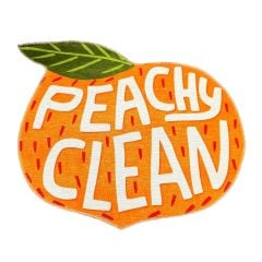 MİRA 828 MEYVE DESENLİ PEACHY CLEAN YAZILI DEKORATİF YIKANABİLİR HALI 80X80 CM