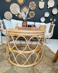 PAYİDAH BAMBU HAZERAN DETAY ORTA SEHPA 60X60 CM