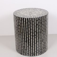 BOĞAZİÇİ SEDEFLİ MOZAİK SEHPA SİYAH&KREM 35X40 CM