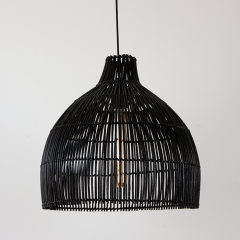 LADEN 40X40 CM. SİYAH RATTAN SARKIT LAMBA