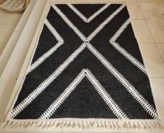 150 X 230 CM RUBBY2 SİYAH BEYAZ ÇİFT TARAFLI %100 PAMUK HALI