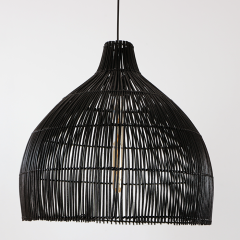 LADEN 50X50 CM. SİYAH RATTAN SARKIT LAMBA