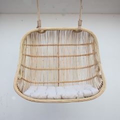 Mutlu Doğal Kubu Rattan Çift Kişilik Salıncak 140x120x75 cm