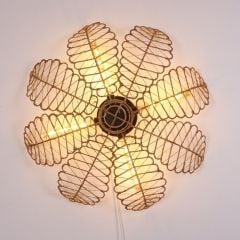 Kibele 60x15 cm. Rattan Yaprak Duvar / Tavan Apliği