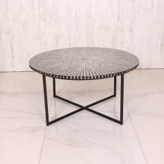 BOĞAZİÇİ SEDEFLİ DEMİR AYAKLI SEHPA 82X47 CM