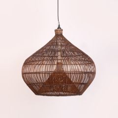 ATLAS DOĞAL RATTAN KAHVERENGİ AVİZE 50X60 cm