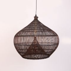 ATLAS DOĞAL RATTAN KAHVERENGİ AVİZE 60X70 cm