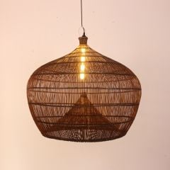 ATLAS DOĞAL RATTAN KAHVERENGİ AVİZE 80X80 cm