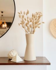 KUM SAATİ SERAMİK VAZO BEJ