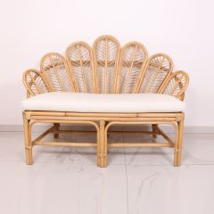 PALMİYE DOĞAL KUBU RATTAN ÇİFT KİŞİLİK BERJER 135X100 CM