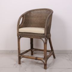 CASTELLO KUBU GREY RATTAN TEZGAH SANDALYESİ 54X97 CM