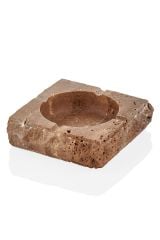 TRAVERTEN KARE KÜLLÜK KAHVERENGİ  13*13*5 CM
