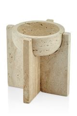 MERMER TRAVERTEN AYAKLI KAİDELİ SUNUM TABAĞI