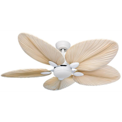 DOĞAL PALMİYE KANATLI BEYAZ AYDINLATMALI TAVAN VANTİLATÖRÜ