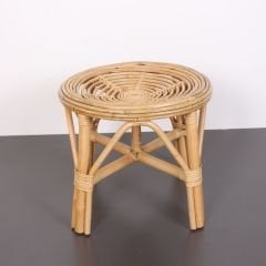 YUMRU DOĞAL KUBU RATTAN 40X35 SEHPA & TABURE