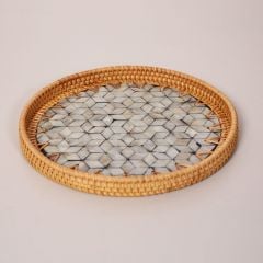 ABSTRACT 30X3 CM SEDEFLİ RATTAN TEPSİ & DUVAR DEKORU