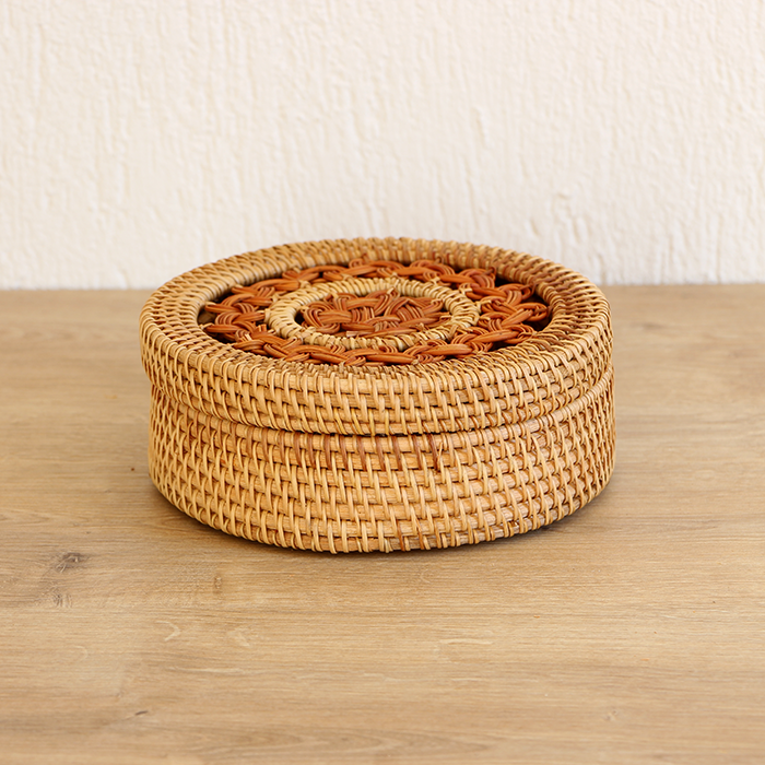DEKORATİF 18X18X7 CM RATTAN SAKLAMA KUTUSU & OBJE