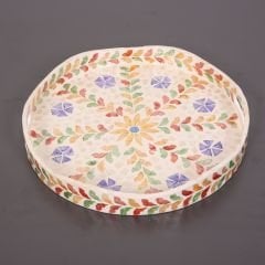 PURE SEDEF 35 X4 CM. SEDEFLİ MOZAİK TEPSİ