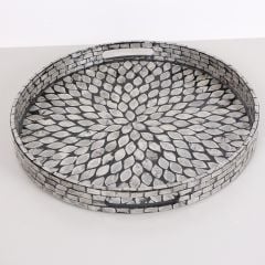 PURE SEDEF 40 X4,5CM. BLACK SEDEFLİ MOZAİK TEPSİ