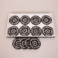 PURE SEDEFLİ 45X25X4 CM. TEPSİ VE 12 Lİ SEDEFLİ ÇAY TABAĞI