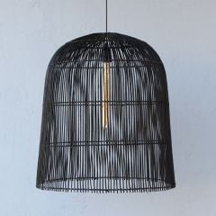 GİA 55X63 CM SİYAH RATTAN SARKIT LAMBA
