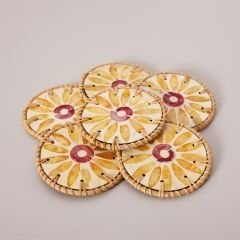 MUTEBER DOĞAL SEDEFLİ RATTAN 6'LI BARDAK ALTLIĞI