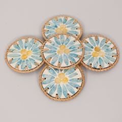 MUTEBER RATTAN 6'LI SEDEFLİ BARDAK ALTLIĞI