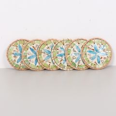 MUTEBER RATTAN 6'LI SEDEFLİ BARDAK ALTLIĞI