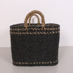 KARADENİZ MUZ LİF EL YAPIMI YUVARLAK BÜYÜK SEPET 43X40X42 CM