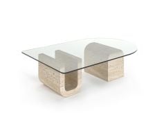 TRAVERTEN U MODEL CAMLI MODERN SEHPA