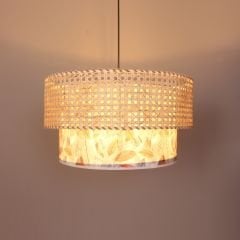 EMİR 50X40 X30 CM DOĞAL HAZERAN & ÖZEL BASKI KUMAŞ AVİZE- SEPARATÖRLÜ