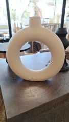 HALKA SERAMİK KÜÇÜK BEJ  24 CM - ÇAP: 22 CM