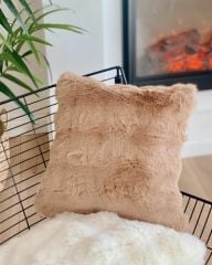 BUBBLE YASTIK KILIFI PELUŞ KIRLENT KILIFI KAHVERENGİ