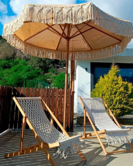 GÜNEŞE EXTRA DAYANIKLI İROKO GÖVDE MERMER  AYAK ŞEMSİYE 2,5 M ÇAP