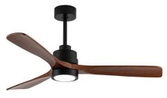 THREEPLANE DOĞAL AHŞAP KANATLI UZAKTAN KUMANDALI DAHİLİ LED LAMBALI TAVAN VANTİLATÖRÜ 132 CM