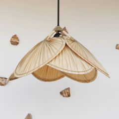 DOĞAL PALMİYE TASARIM SARKIT LAMBA 65X50 CM