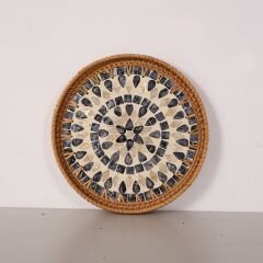 ZEFİR 30X3 SEDEFLİ RATTAN TEPSİ & DUVAR DEKORU