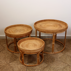 ANİTA ÜÇLÜ ZİGON BÜYÜK RATTAN SEHPA