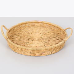 BALSU DOĞAL RATTAN KULPLU TEPSİ 35X 5/10 CM