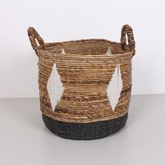 NEVŞEHİR 40X36X45 CM. DOĞAL ABAKA EL YAPIMI SEPET L