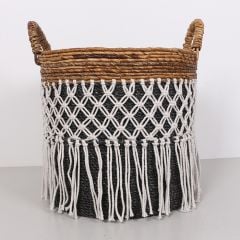 ŞİLE 40X37X45 CM. DOĞAL ABAKA EL YAPIMI SEPET L