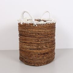 TRABZON 33X38X47 CM. DOĞAL ABAKA EL YAPIMI SEPET M