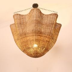 KUBBE 80 X50 CM. RATTAN BÜYÜK AVİZE